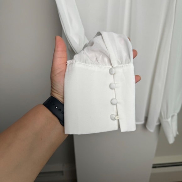 Forever 21 Sheer Blouse with satin neckline - Picture 2 of 7